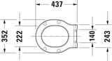 DURAVIT WC-Sitz Foster Weiß mit Absenkautomatik – Duroplast, Edelstahl-Scharniere