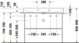 Duravit DuraSquare Metallkonsole höhenverstellbar mit Handtuchhalter links/rechts Chrom