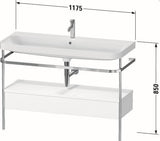 Duravit Waschtischset Happy D.2 Plus 1175x490mm Taupe Supermatt Ein Hahnloch