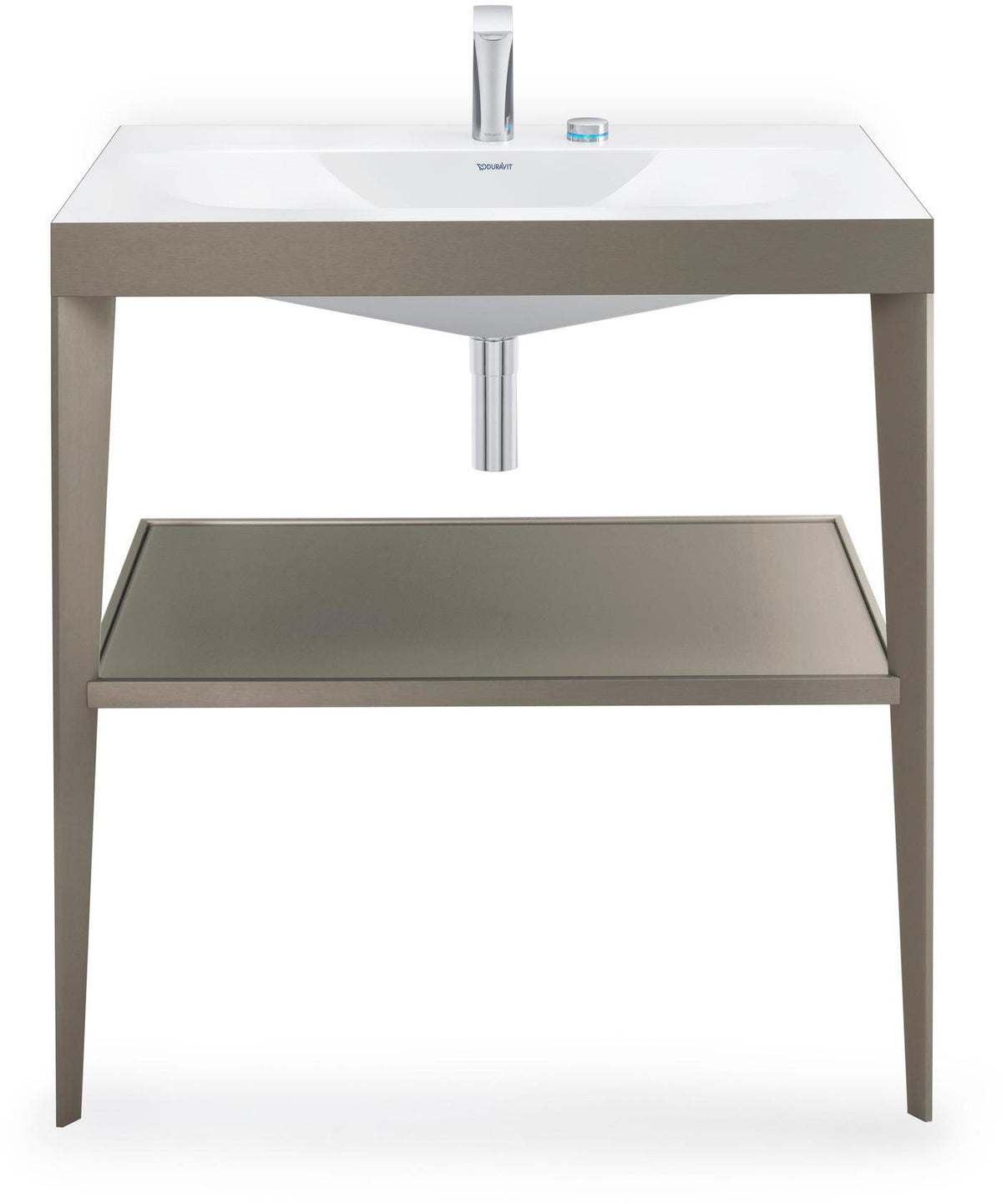 Duravit XViu Waschtischunterbau 800 mm mit Möbelwaschtisch, Metallkonsole, champagner matt/schwarz hochglanz
