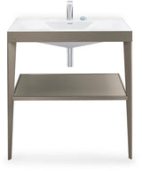 Duravit XViu Waschtischunterbau 800 mm mit Möbelwaschtisch, Metallkonsole, champagner matt/schwarz hochglanz