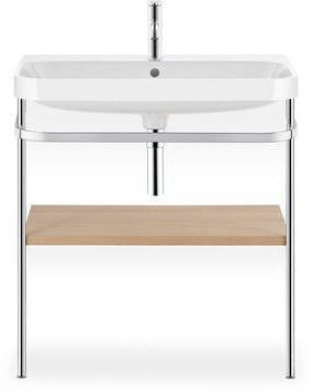 DURAVIT Happy D.2 c-shaped Waschtisch-Set 775 mm mit Metallkonsole, taupe seidenmatt
