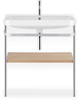 DURAVIT Happy D.2 c-shaped Waschtisch-Set 775 mm mit Metallkonsole, taupe seidenmatt