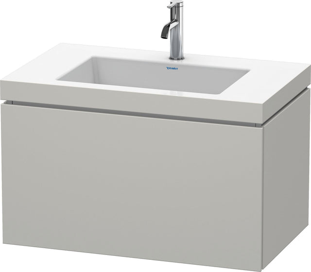 Duravit L-Cube c-bonded Waschtischset 800 mm mit Vero Air, betongrau matt, 1 Auszug, wandhängend