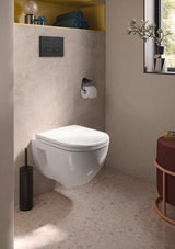 DURAVIT D-Code Bürstengarnitur bodenstehend in Chrom – 89 x 89 x 385 mm, Messing verchromt