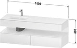 DURAVIT Qatego Einbauwaschtisch mit Konsolenwaschtischunterbau 1600 mm Eiche Terra & Weiß Matt