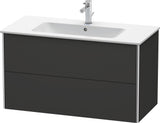 Duravit XSquare Waschtischunterbau 1010 mm, 2 Schubkästen, Graphit Matt – Wandhängend