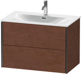 DURAVIT XViu Waschtischunterbau wandhängend 810 mm Nussbaum mit 2 Schubkästen und Tip-On-Technik