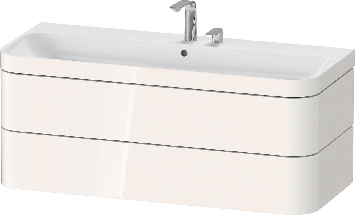 Duravit Happy D.2 c-bonded Waschtischset 1175 mm wandhängend mit 2 Schubkästen und Tip-on Technik