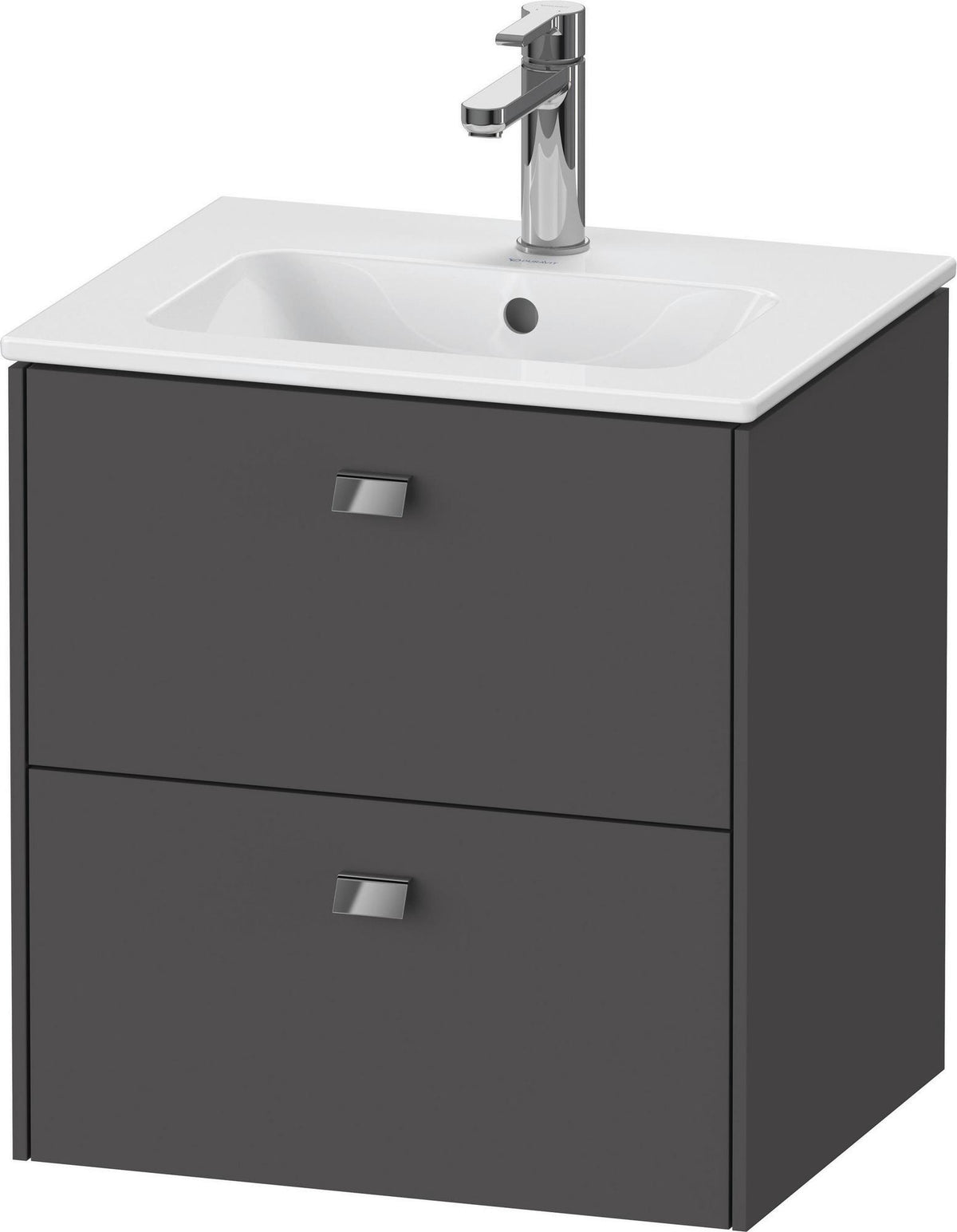 DURAVIT Brioso Waschtischunterbau 553x520x419 mm, 2 Schubkästen, Weiß Matt, Griff Chrom