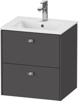 DURAVIT Brioso Waschtischunterbau 553x520x419 mm, 2 Schubkästen, Weiß Matt, Griff Chrom