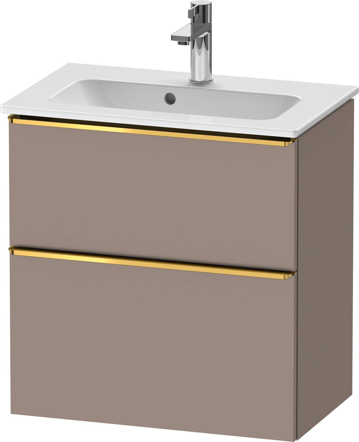 Duravit D-Neo Waschtischunterbau 610 mm betongrau matt mit Soft-Close und Bronze-Griff