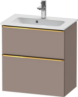 Duravit D-Neo Waschtischunterbau 610 mm betongrau matt mit Soft-Close und Bronze-Griff