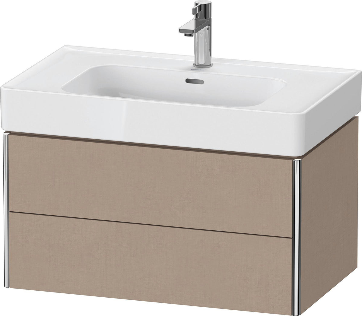 DURAVIT XSquare Waschtischunterbau 784 mm Taupe mit 2 Schubkästen und Tip-on Technik