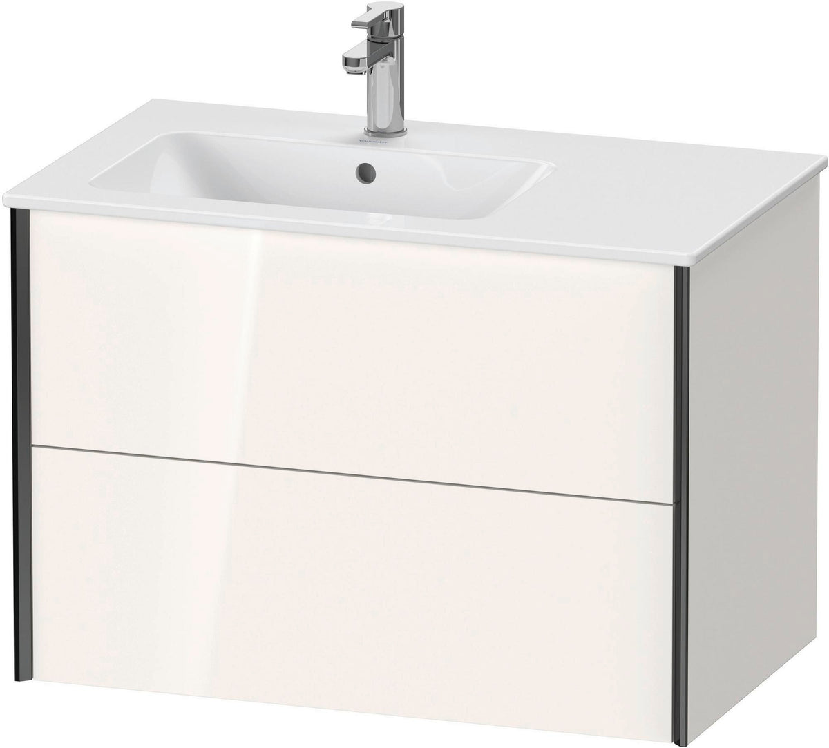Duravit XViu Waschtischunterbau 810 mm wandhängend mit 2 Schubkästen, weiß matt, für Waschtisch links