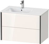 Duravit XViu Waschtischunterbau 810 mm wandhängend mit 2 Schubkästen, weiß matt, für Waschtisch links
