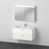 DURAVIT XBase Möbel-Set 1300 mm Nussbaum Dunkel mit Waschtisch, Unterbau und Spiegelschrank