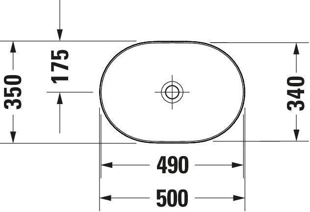 DURAVIT Luv Aufsatzbecken 500x350mm weiß geschliffen ohne Überlauf ohne Hahnlochbank