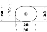 DURAVIT Luv Aufsatzbecken 500x350mm weiß geschliffen ohne Überlauf ohne Hahnlochbank