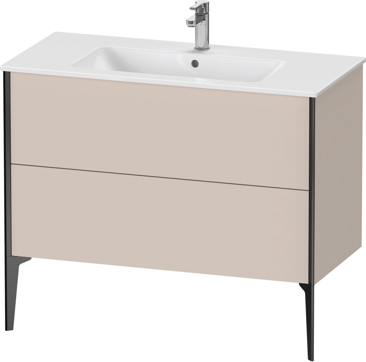 Duravit XViu Waschtischunterbau bodenstehend 1010 mm, 2 Auszüge, weiß matt, Tip-On