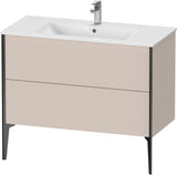 Duravit XViu Waschtischunterbau bodenstehend 1010 mm, 2 Auszüge, weiß matt, Tip-On