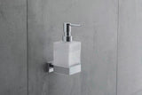 DURAVIT Karree Seifenspender Chrom – Flüssigseifenspender mit Glasbehälter und Messinghalterung