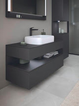 DURAVIT Qatego Hochschrank 400 mm, 2 Türen, weiß Hochglanz, Eiche Schw. Matt