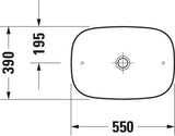 DURAVIT Zencha Aufsatzbecken 550 mm – Weiß, ohne Hahnloch & Überlauf, DuraCeram