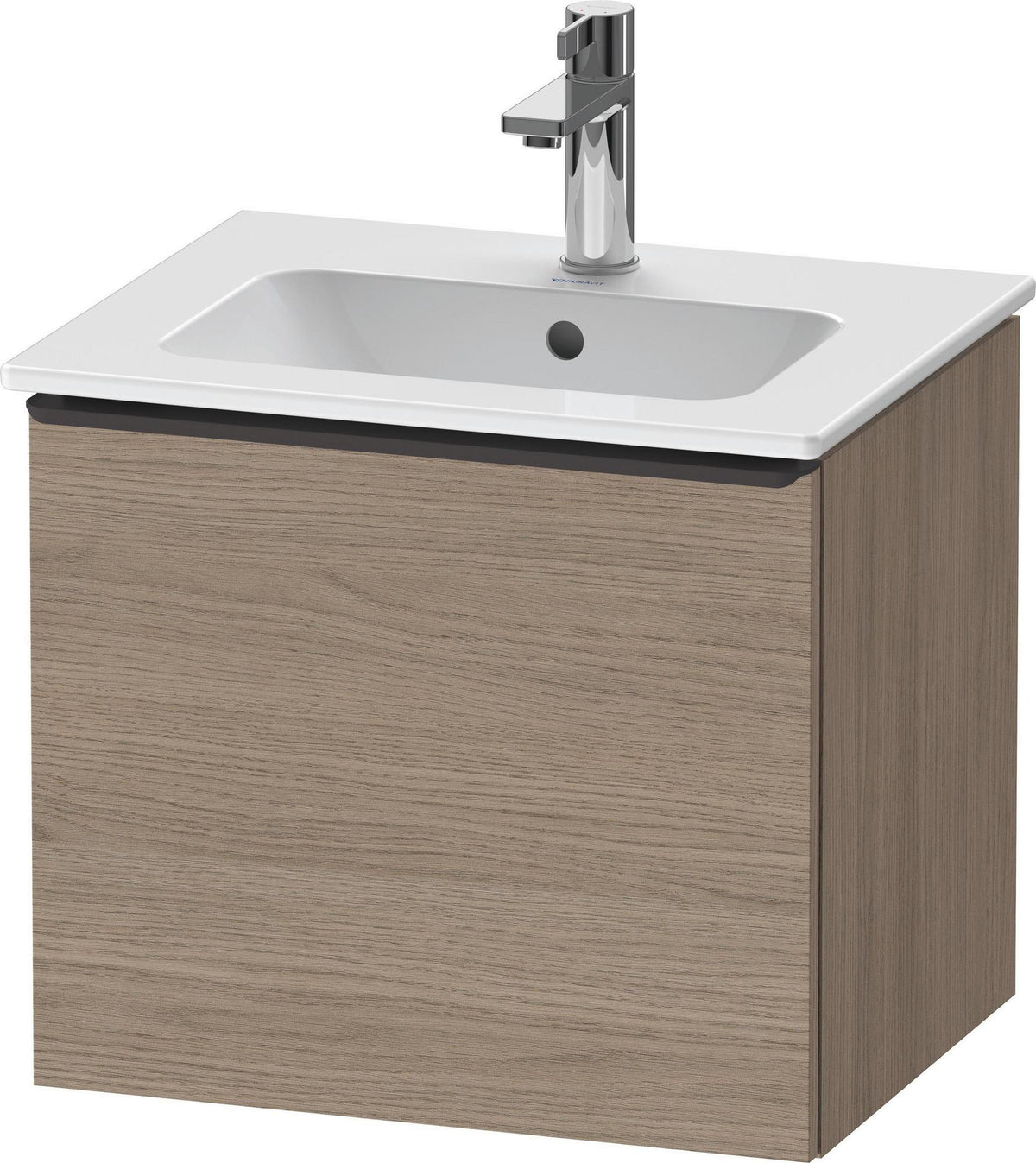 Duravit D-Neo Waschtischunterbau 510 mm Eiche Terra Matt mit Auszug und Chromgriff