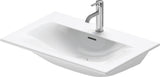 DURAVIT Viu Möbelwaschtisch 730 mm Weiß mit Überlauf und Hahnlochbank
