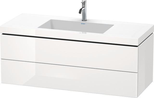 Duravit L-Cube Waschtischset 1200 mm mit Vero Air Möbelwaschtisch, 2 Schubkästen, 1 Hahnlochbank, s-matt