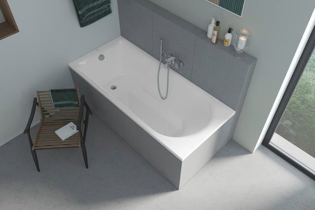 Duravit Wave Einhebel-Wannenmischer Aufputz mit Keramikmischsystem und Umsteller, Chrom