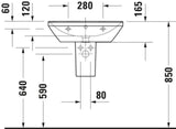 Duravit D-Neo Waschtisch 550 mm weiß mit Überlauf und WonderGliss