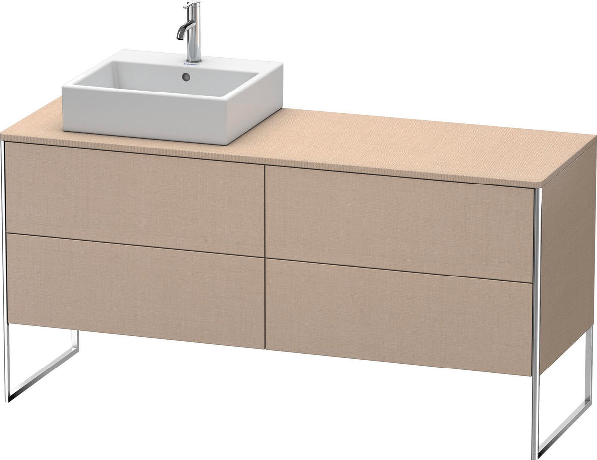 DURAVIT XSquare Waschtischunterbau betongrau matt 1600 mm mit 4 Auszügen, bodenstehend