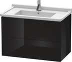 schwarz hochglanz / Mitteldichte Faserplatte (MDF) / 2 Schubkästen