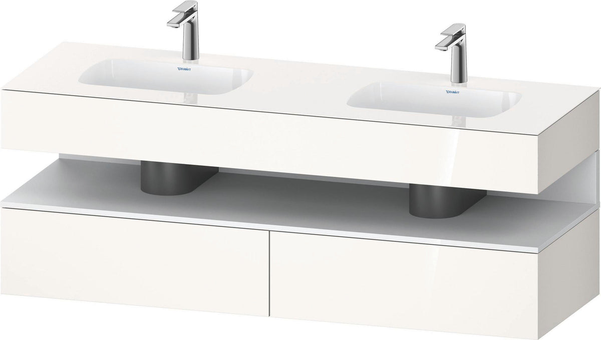 DURAVIT Qatego Studio F. A. Porsche Waschtischset 1600 mm mit Konsolenwaschtischunterbau, 2 Auszüge