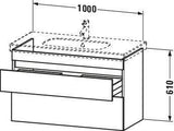 DURAVIT DuraStyle Waschtischunterbau 1000 mm wandhängend, 2 Schubkästen, weiß matt