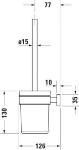 DURAVIT Karree Bürstengarnitur Chrom Wandhängend 95x95x350 mm – Weiß Matt Akzent