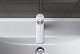 Duravit D-Neo Einhebel-Waschtischmischer mit FreshStart, Zugstange & Chrom – 94 mm Ausladung