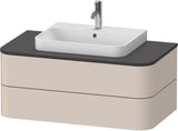 Duravit Happy D.2 Konsolenwaschtischunterbau 1000 mm taupe supermatt mit Tip-On-Technik und LED-Innenbeleuchtung