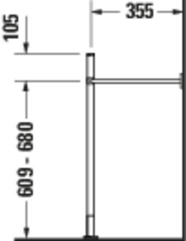 DURAVIT Metallkonsole Vero Air höhenverstellbar 355x525 mm Chrom für Waschtisch 236860