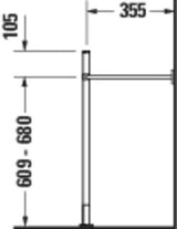 DURAVIT Metallkonsole Vero Air höhenverstellbar 355x525 mm Chrom für Waschtisch 236860