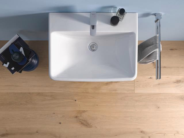 Duravit No.1 Möbelwaschtisch 550 mm weiß mit Überlauf und Hahnlochbank