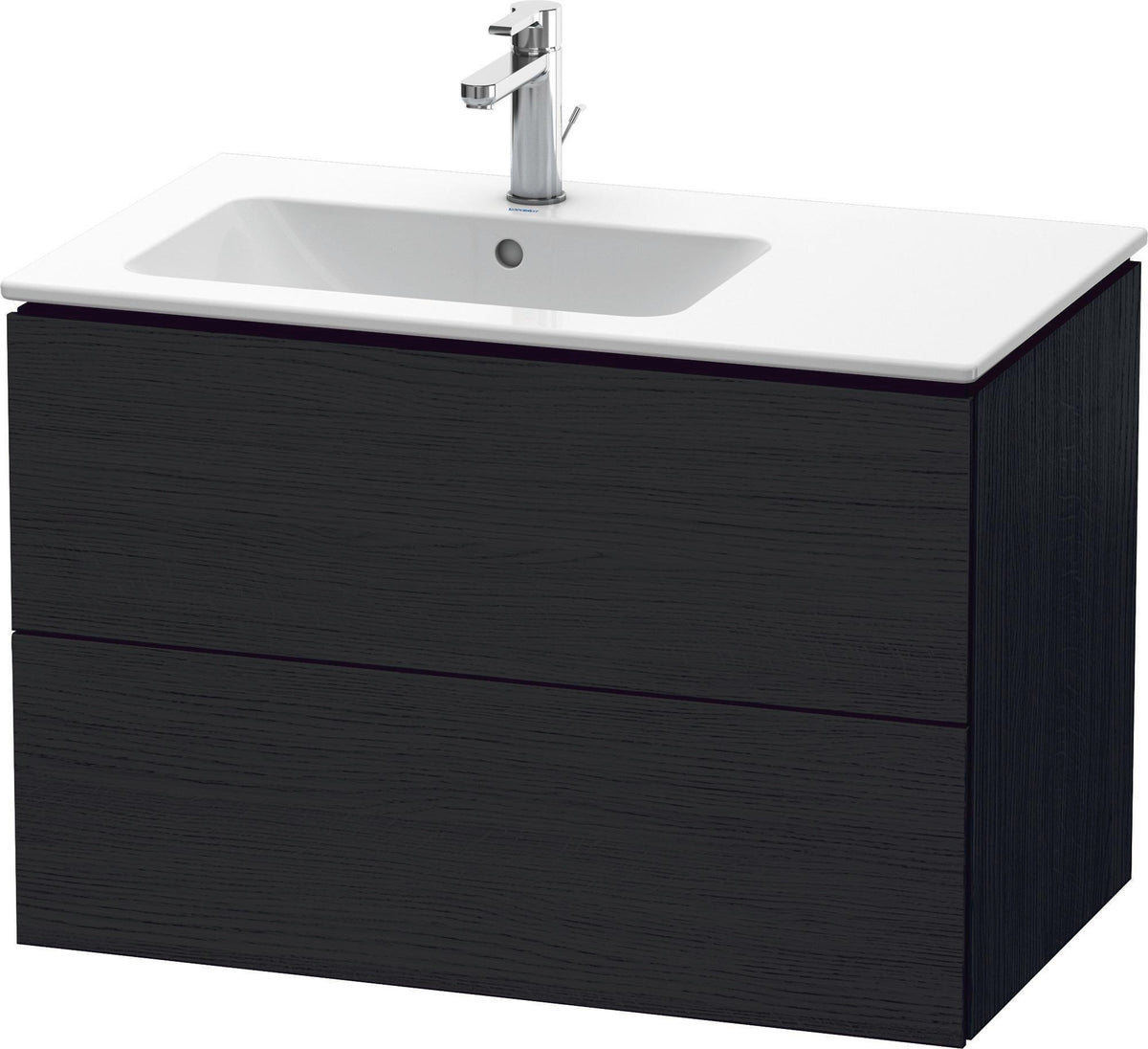 DURAVIT L-Cube Waschtischunterbau 820 mm betongrau matt – 2 Schubkästen, Becken links, wandhängend