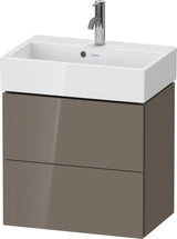 DURAVIT L-Cube Waschtischunterbau wandhängend, 2 Schubkästen, Weiß Matt, 584 mm