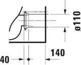 DURAVIT Stand-WC Starck 2 Tiefspüler 570 mm, Abgang waagerecht, weiß