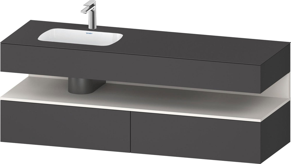 DURAVIT Qatego Studio F. A. Porsche Einbauwaschtisch mit Konsolenwaschtischunterbau 1600 mm Weiß Matt