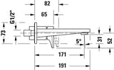 DURAVIT Tulum by Starck Einhebel-Waschtischmischer Unterputz Chrom 171 mm