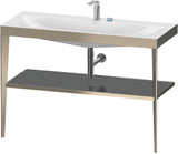 DURAVIT XViu c-bonded Waschtischset 1200 mm in Schwarz Matt mit Metallkonsole und apricot pearl Hochglanz