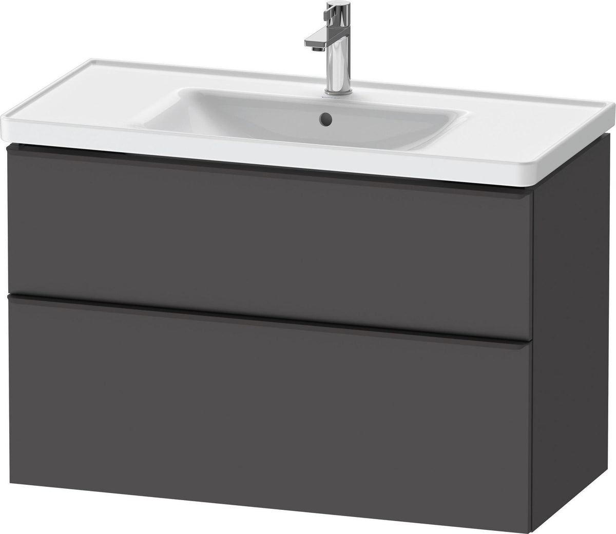 DURAVIT D-Neo Waschtischunterbau 984 mm betongrau matt mit Soft-Close und Bronze-Griff